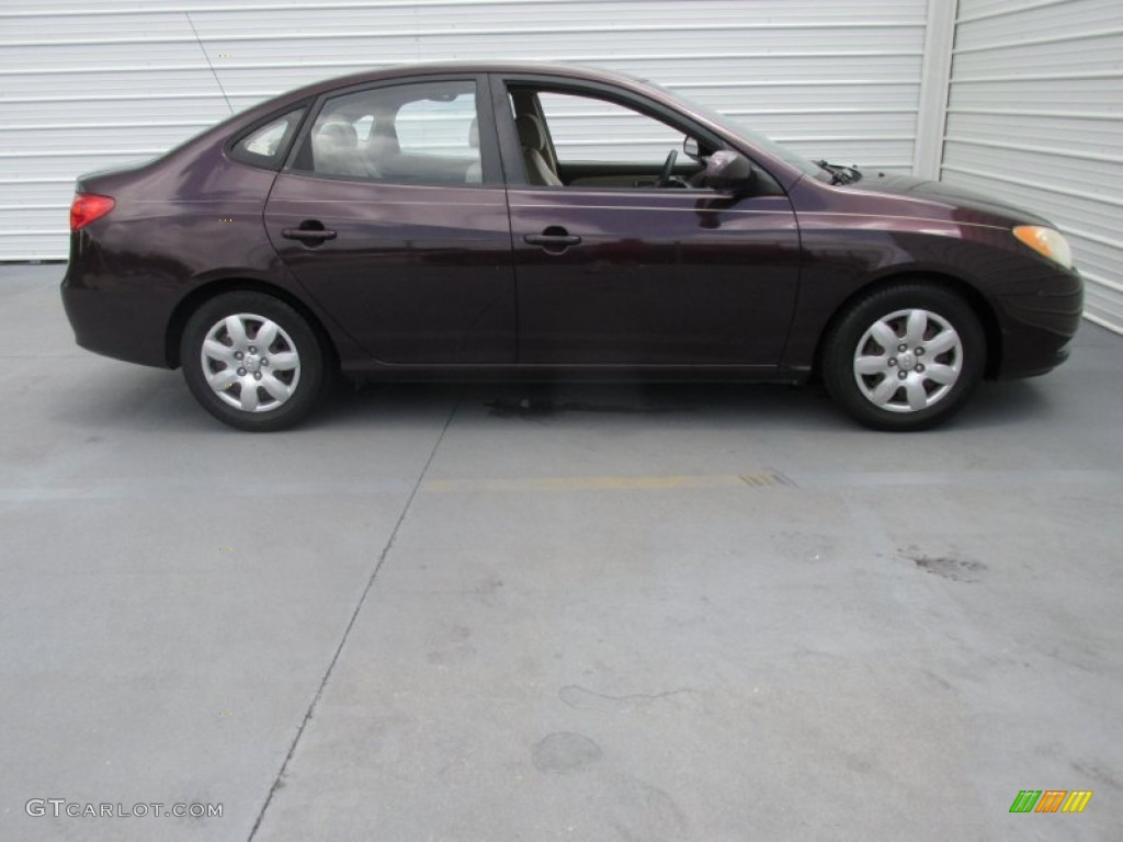 2007 Elantra GLS Sedan - Purple Rain / Beige photo #8