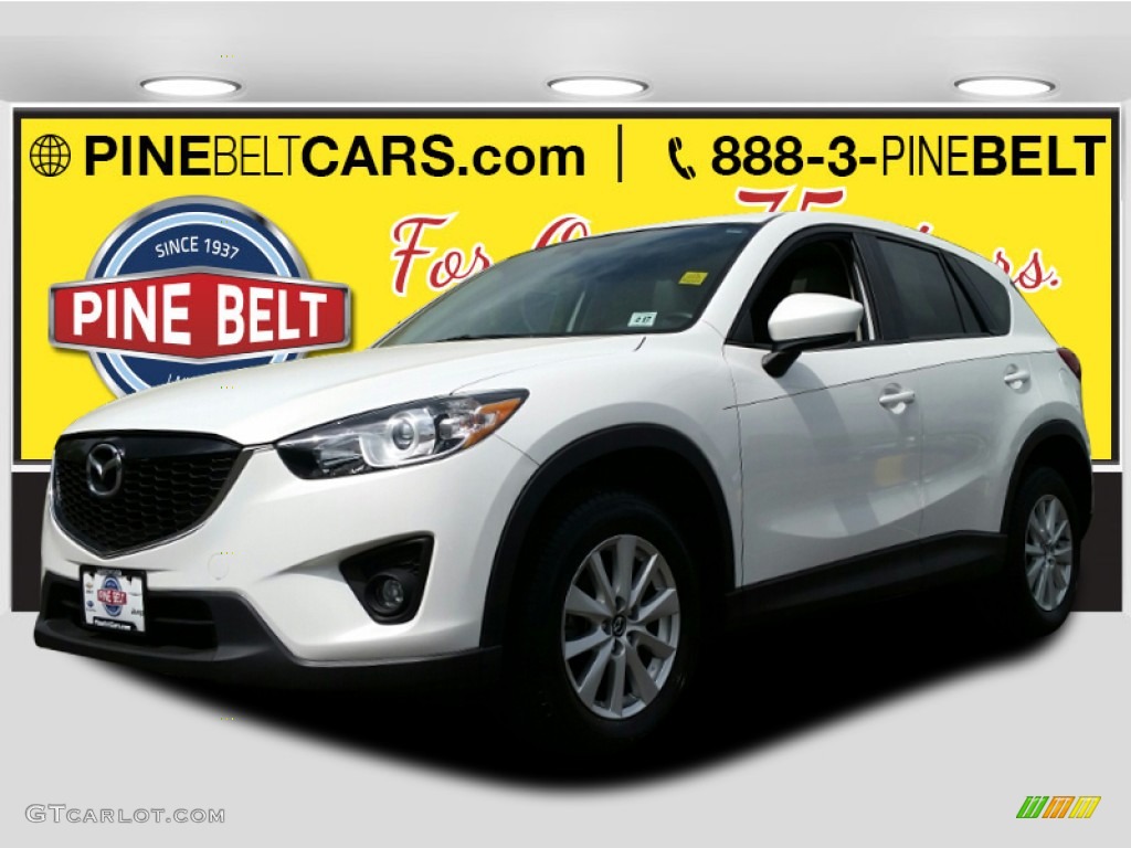 2013 CX-5 Touring AWD - Crystal White Pearl Mica / Sand photo #1
