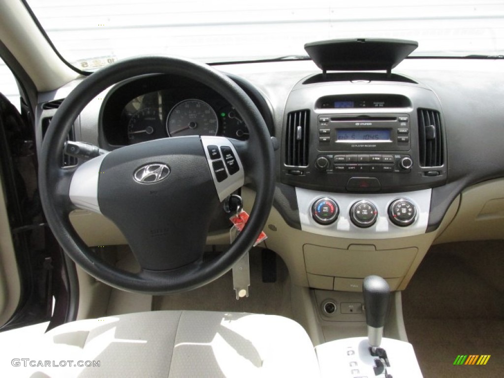2007 Elantra GLS Sedan - Purple Rain / Beige photo #34