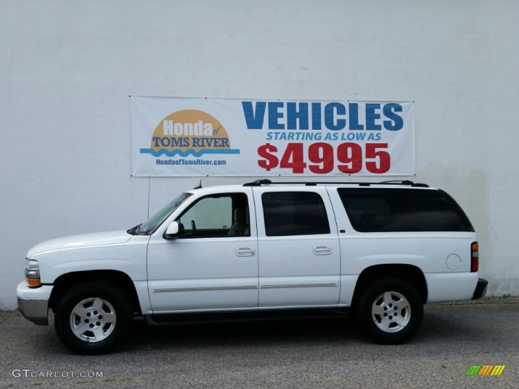 2004 Suburban 1500 LT 4x4 - Summit White / Tan/Neutral photo #3