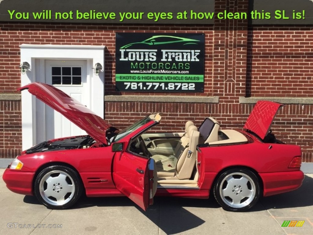 1996 SL 500 Roadster - Imperial Red / Parchment photo #38
