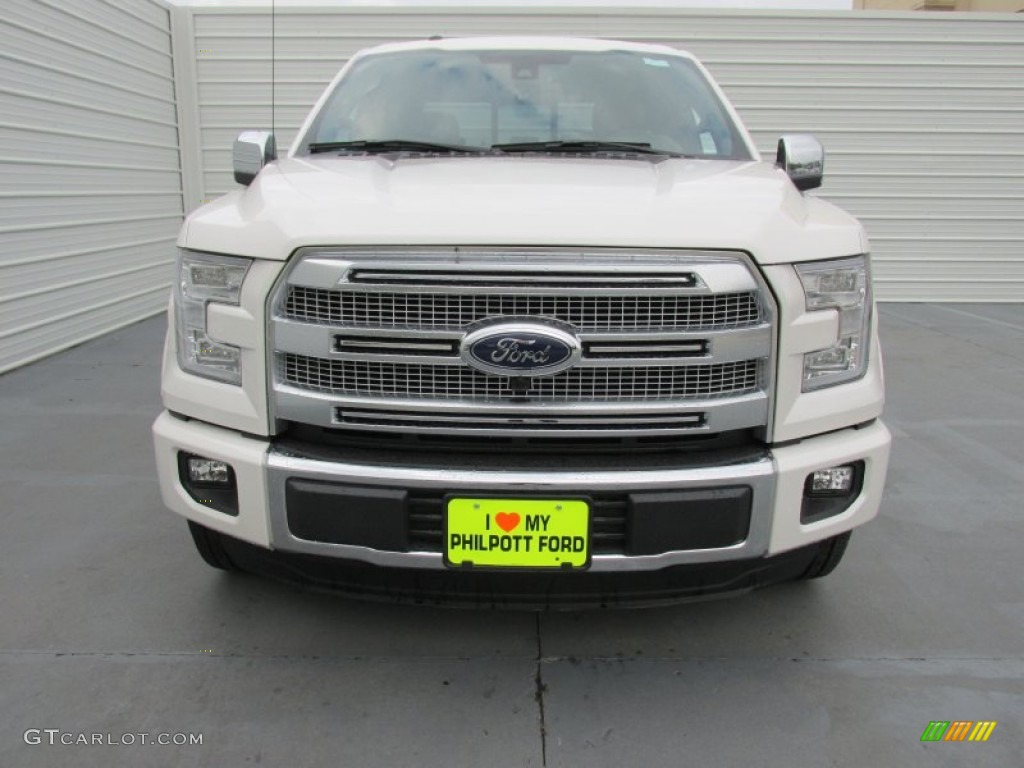 2015 F150 Platinum SuperCrew - White Platinum Tricoat / Platinum Brunello photo #8