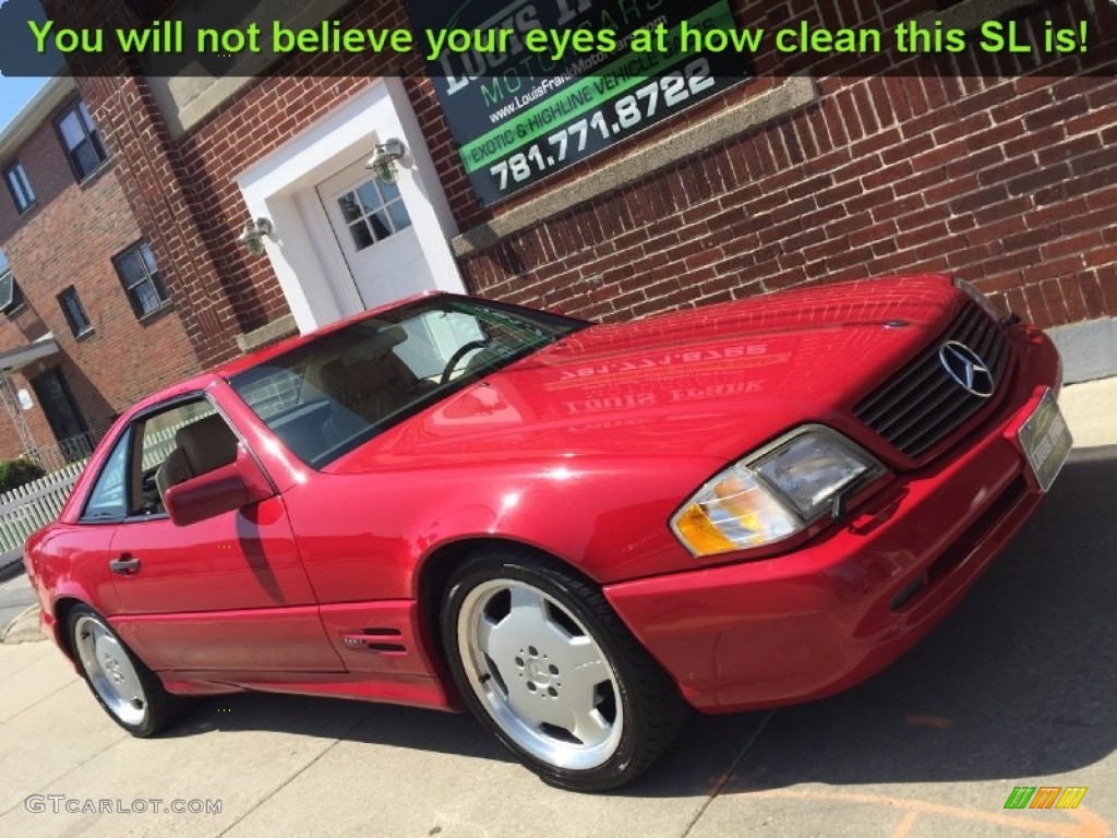 1996 SL 500 Roadster - Imperial Red / Parchment photo #107