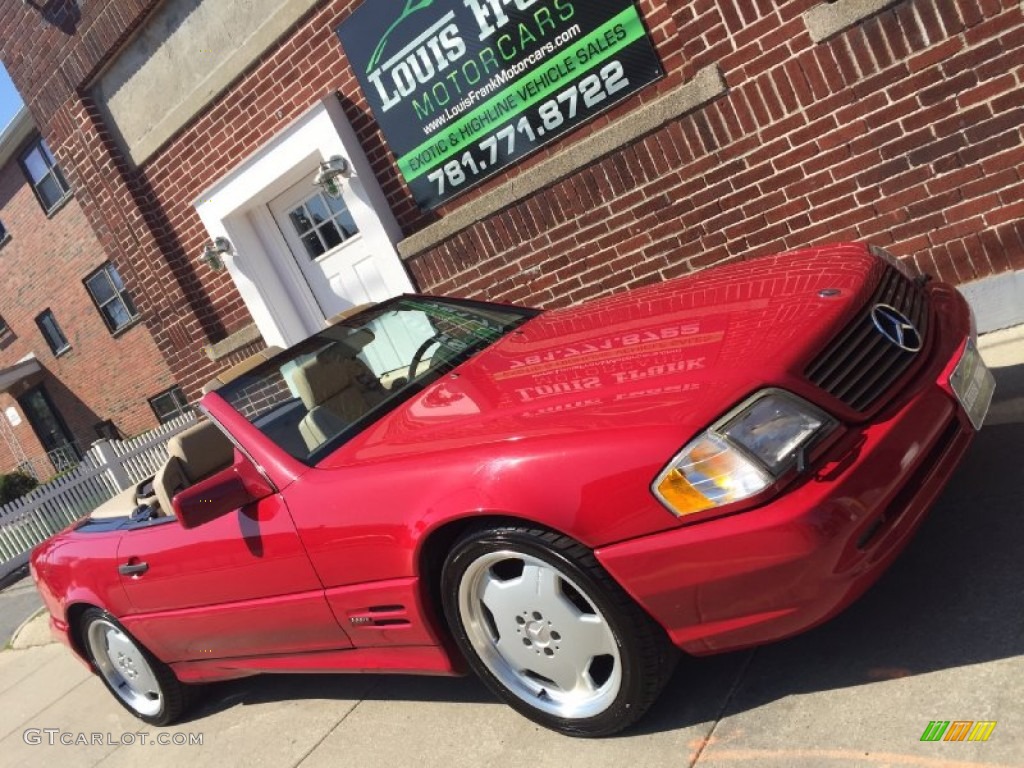 1996 SL 500 Roadster - Imperial Red / Parchment photo #108