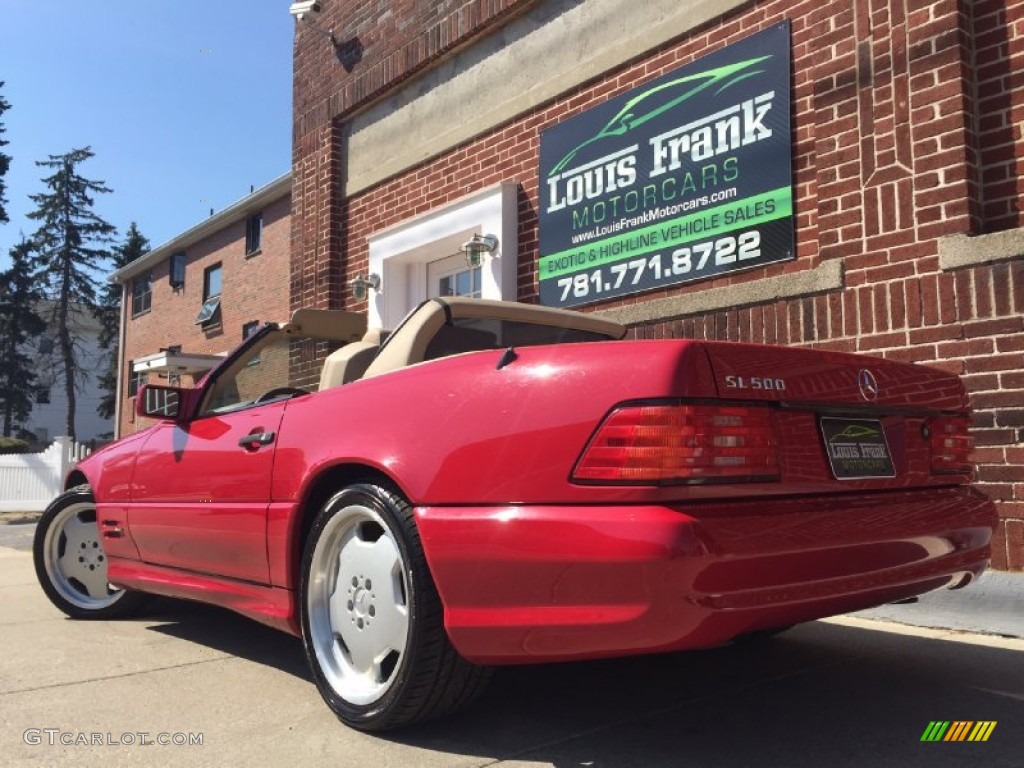 1996 SL 500 Roadster - Imperial Red / Parchment photo #109
