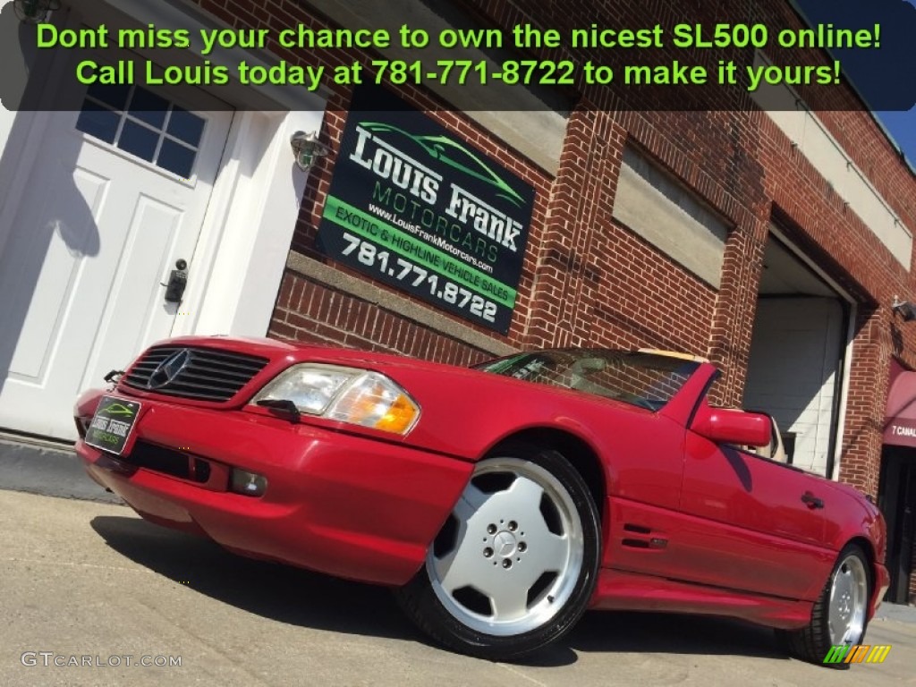 1996 SL 500 Roadster - Imperial Red / Parchment photo #110