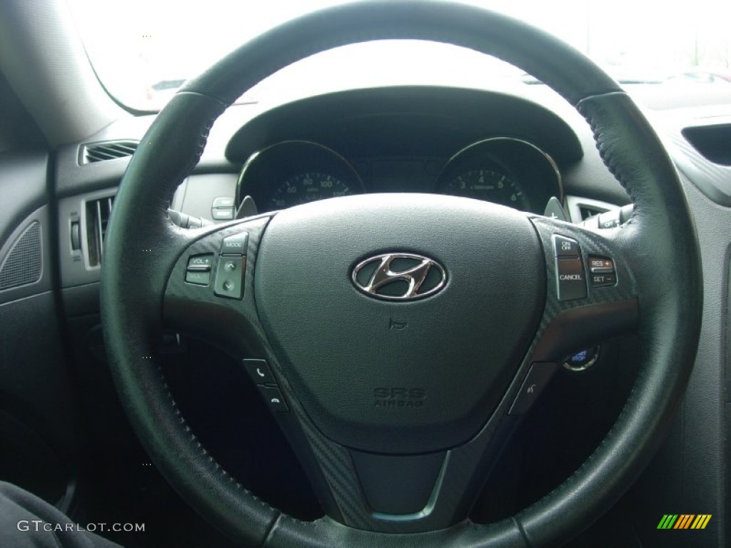 2011 Hyundai Genesis Coupe 3.8 Grand Touring Brown Leather Steering Wheel Photo #103860584