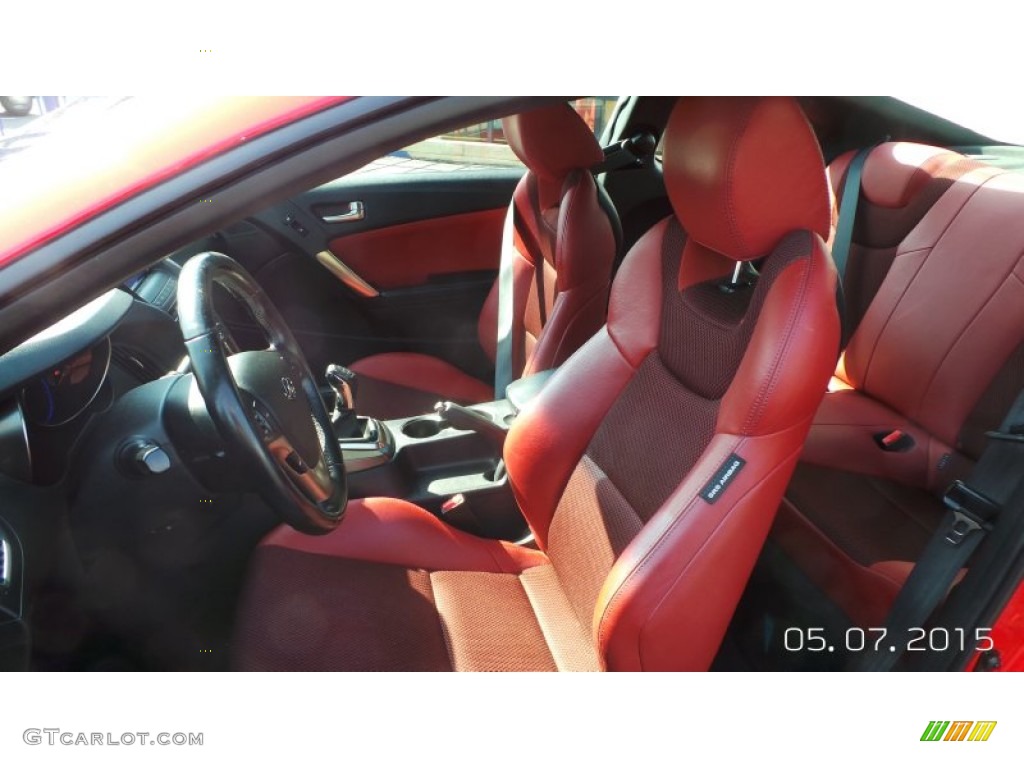 Red Leather/Red Cloth Interior 2013 Hyundai Genesis Coupe 2.0T R-Spec Photo #103864265