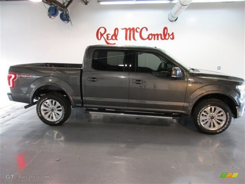 2015 F150 Lariat SuperCrew 4x4 - Magnetic Metallic / Black photo #7