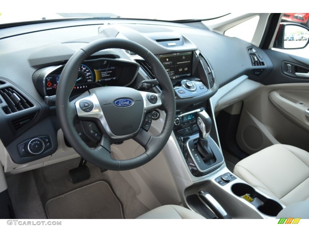 Medium Light Stone Interior 2015 Ford C-Max Hybrid SEL Photo #103874304