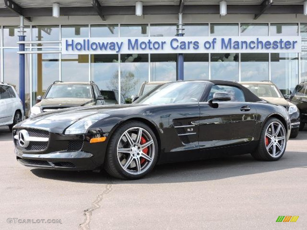 2012 SLS AMG Roadster - Obsidian Black Metallic / designo Classic Red/Black photo #1