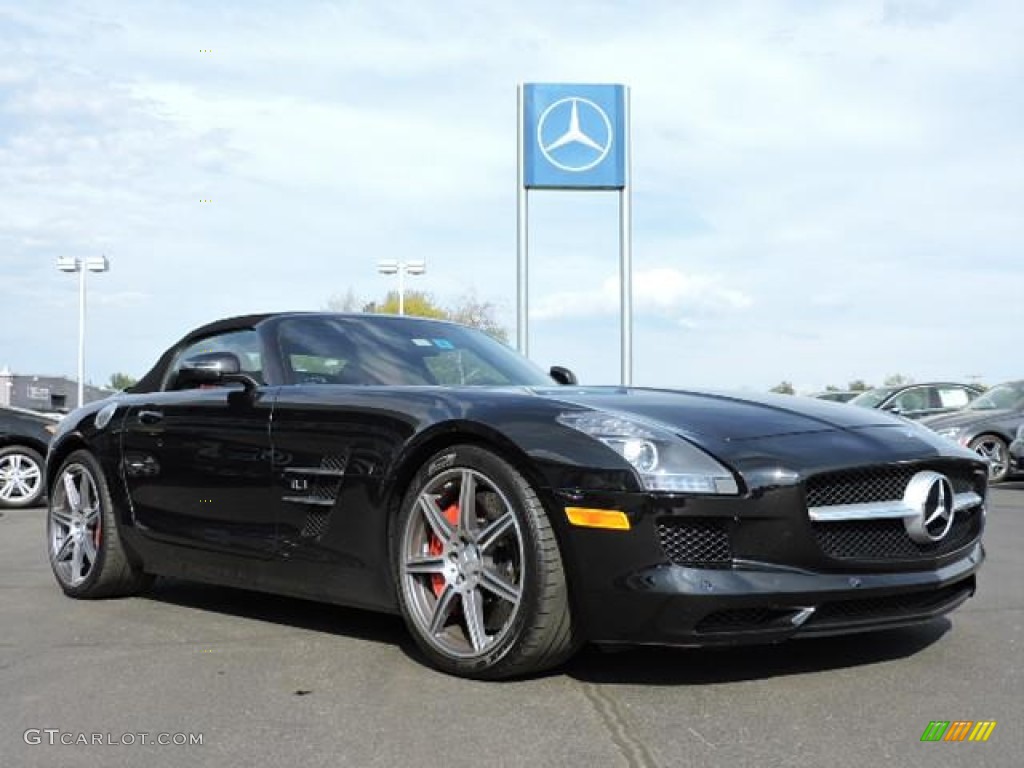 2012 SLS AMG Roadster - Obsidian Black Metallic / designo Classic Red/Black photo #3