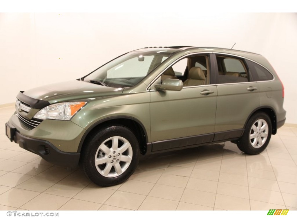 2009 CR-V EX-L 4WD - Green Tea Metallic / Ivory photo #3