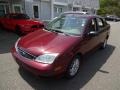 2007 Dark Toreador Red Metallic Ford Focus ZX4 SE Sedan  photo #3