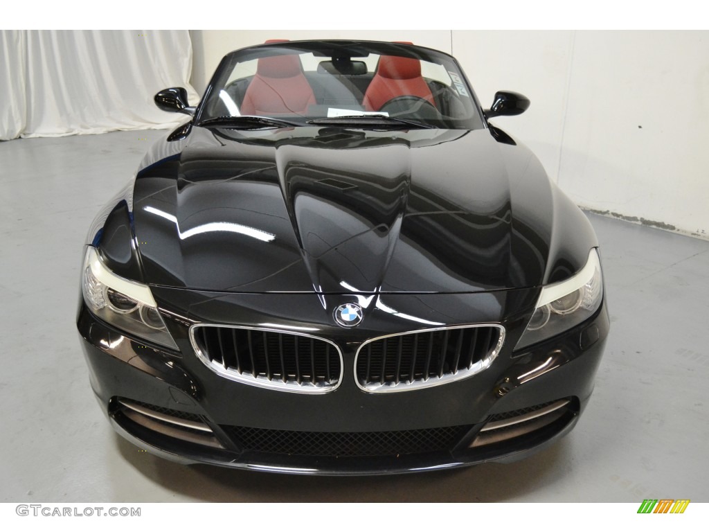 2012 Z4 sDrive28i - Jet Black / Coral Red photo #4