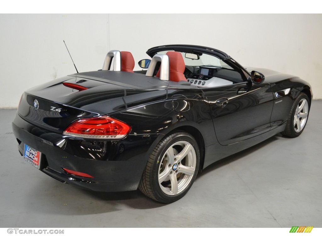 2012 Z4 sDrive28i - Jet Black / Coral Red photo #5