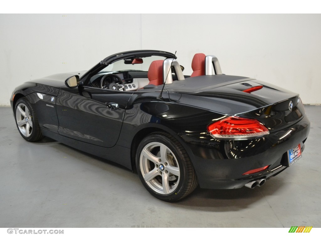 2012 Z4 sDrive28i - Jet Black / Coral Red photo #6