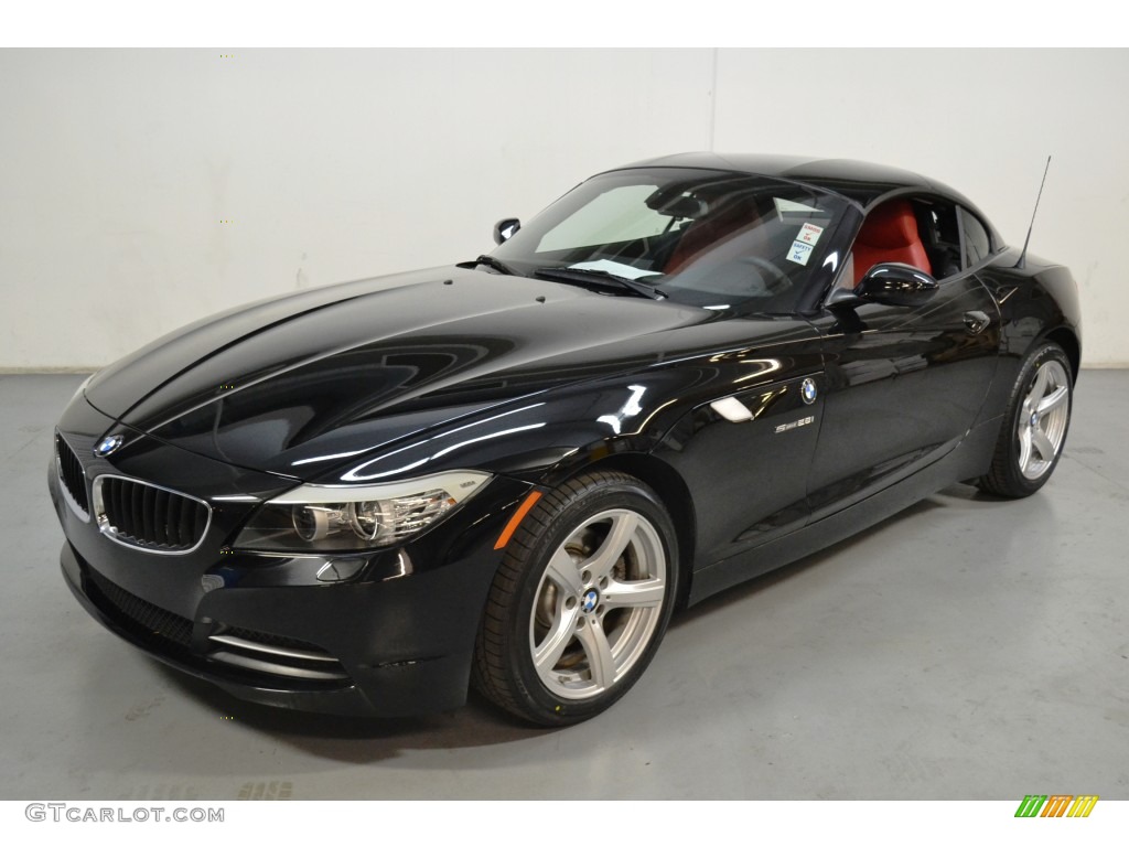 2012 Z4 sDrive28i - Jet Black / Coral Red photo #9