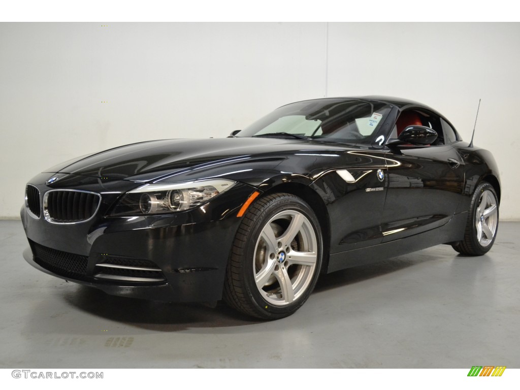 2012 Z4 sDrive28i - Jet Black / Coral Red photo #10