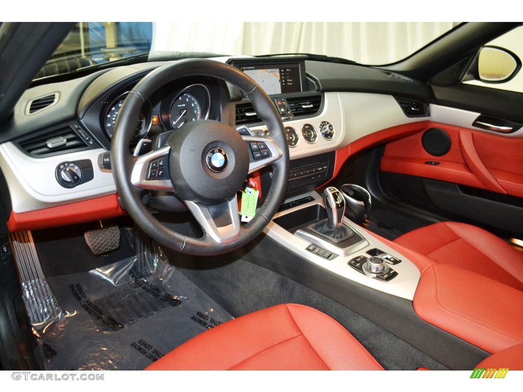 2012 Z4 sDrive28i - Jet Black / Coral Red photo #12