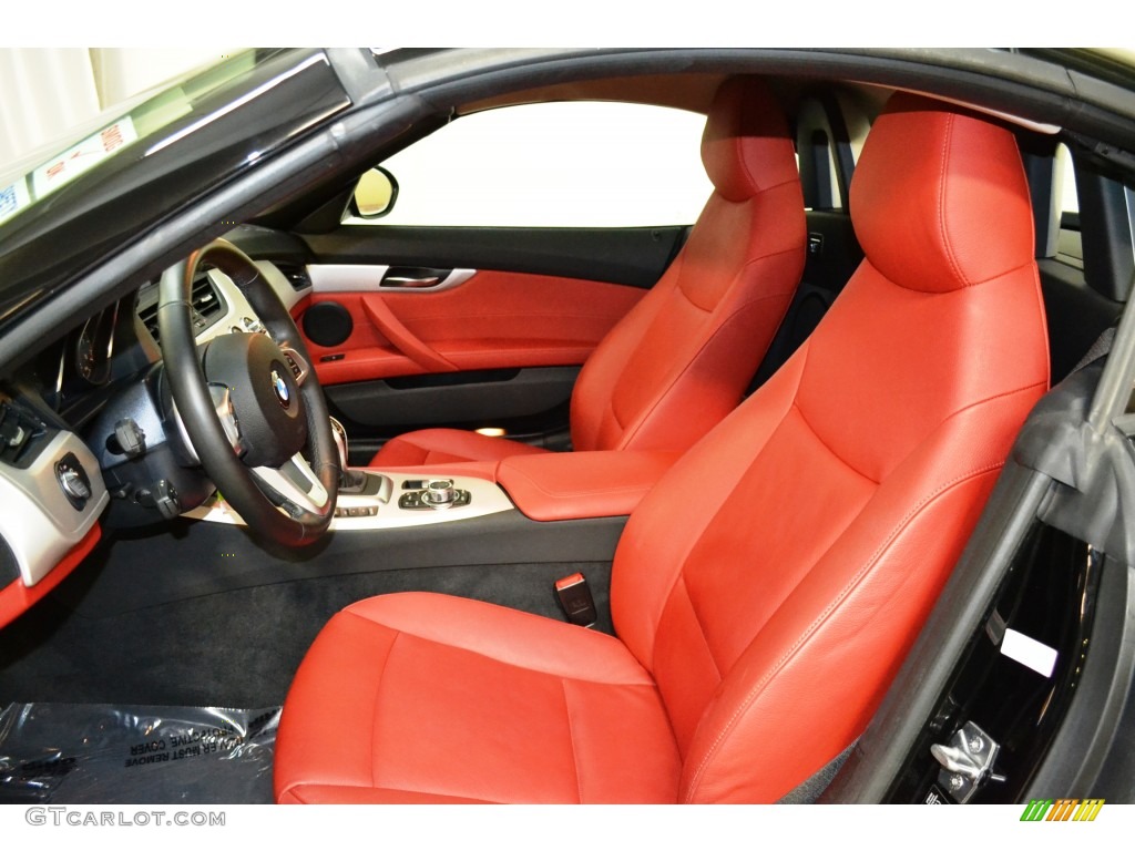 2012 Z4 sDrive28i - Jet Black / Coral Red photo #13
