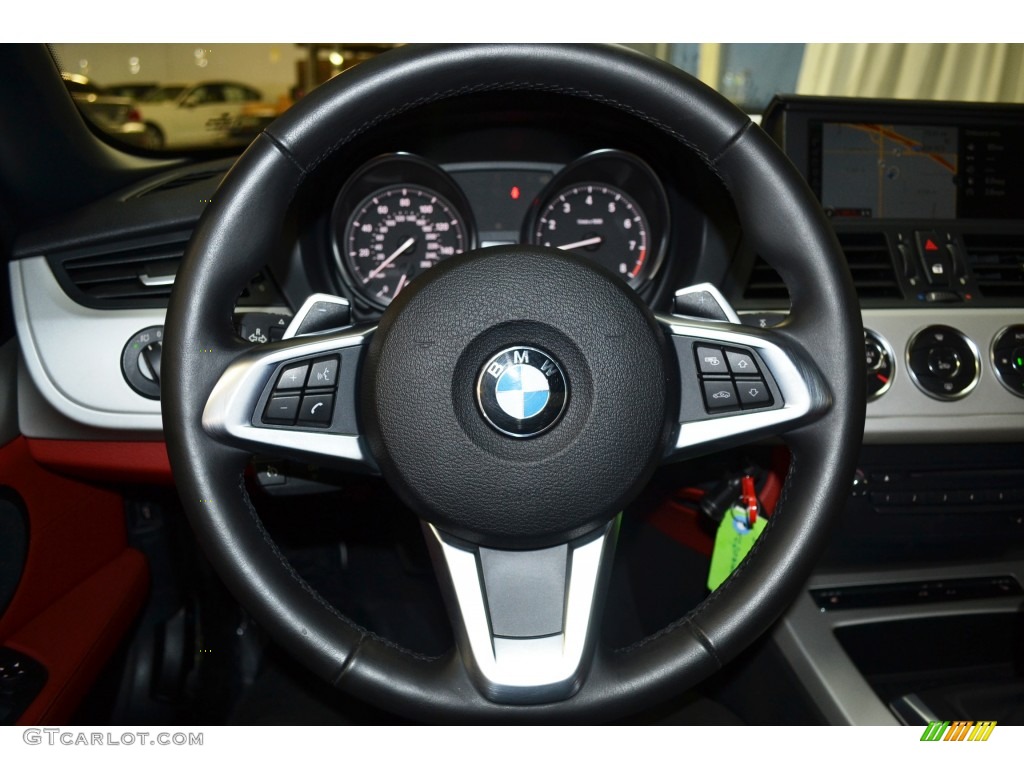 2012 Z4 sDrive28i - Jet Black / Coral Red photo #23