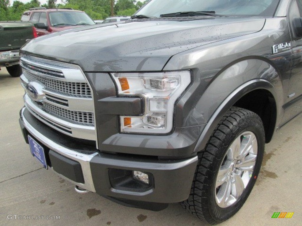 2015 F150 Platinum SuperCrew 4x4 - Magnetic Metallic / Black photo #10