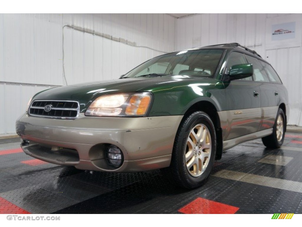 2000 Outback Limited Wagon - Timberline Green Pearl / Beige photo #3