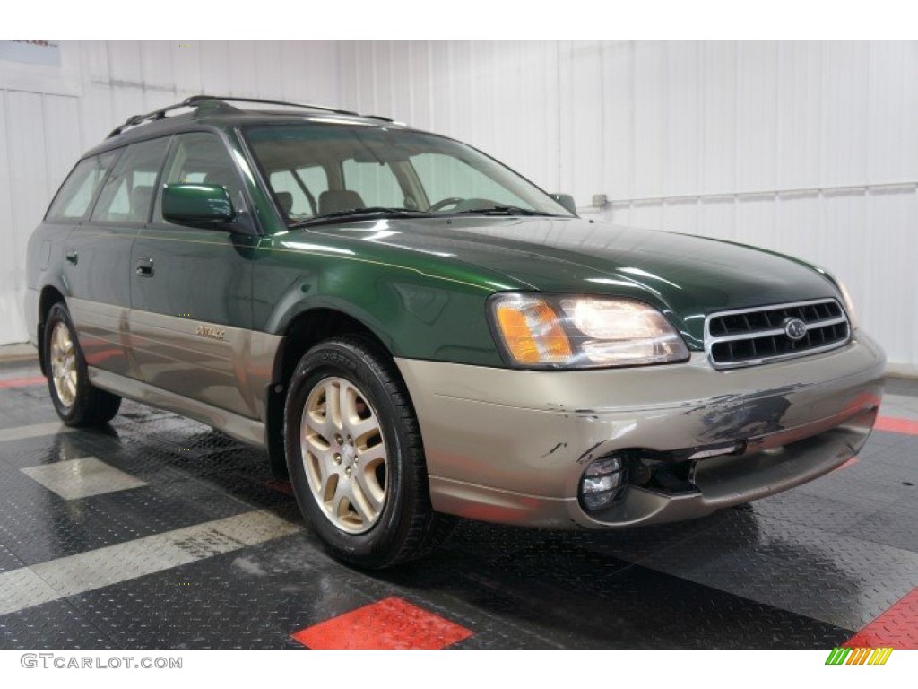 2000 Outback Limited Wagon - Timberline Green Pearl / Beige photo #5