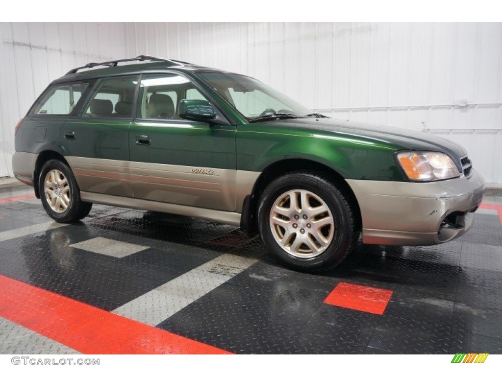 2000 Outback Limited Wagon - Timberline Green Pearl / Beige photo #6