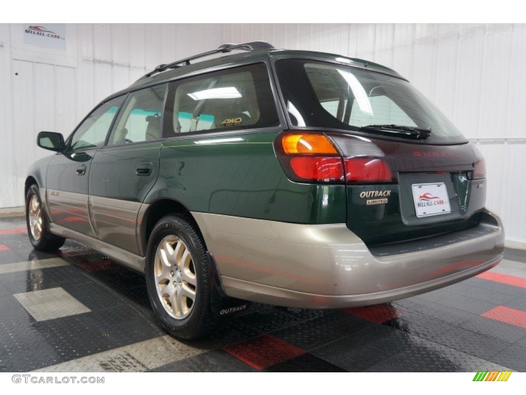 2000 Outback Limited Wagon - Timberline Green Pearl / Beige photo #10