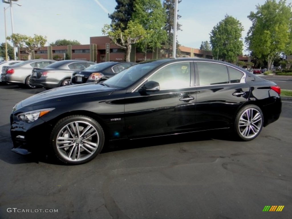 Black Obsidian 2014 Infiniti Q 50S Hybrid Exterior Photo #103911269
