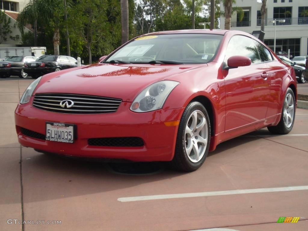 2005 G 35 Coupe - Laser Red / Wheat photo #1