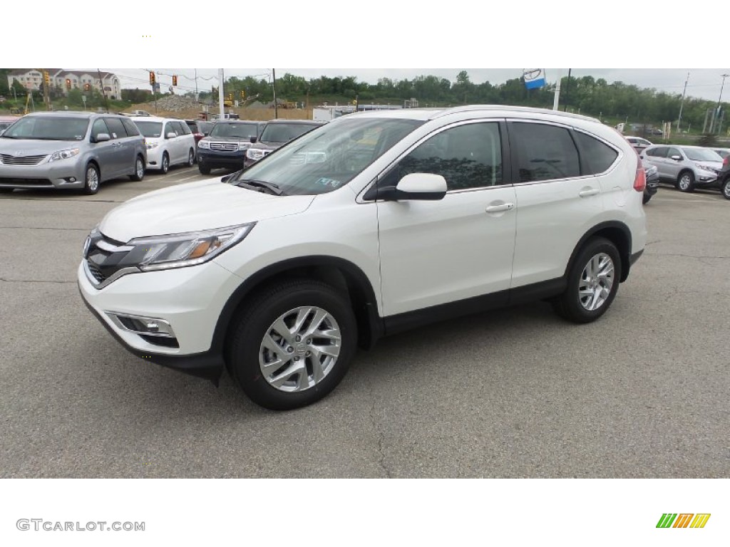 2015 CR-V EX-L AWD - White Diamond Pearl / Black photo #4