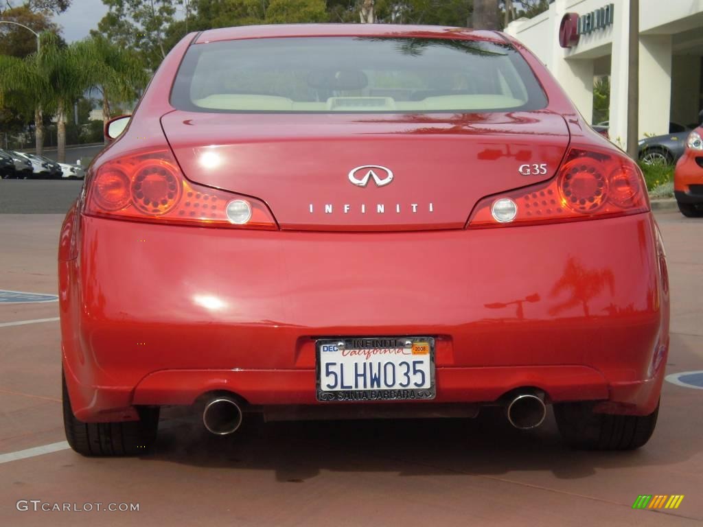 2005 G 35 Coupe - Laser Red / Wheat photo #4