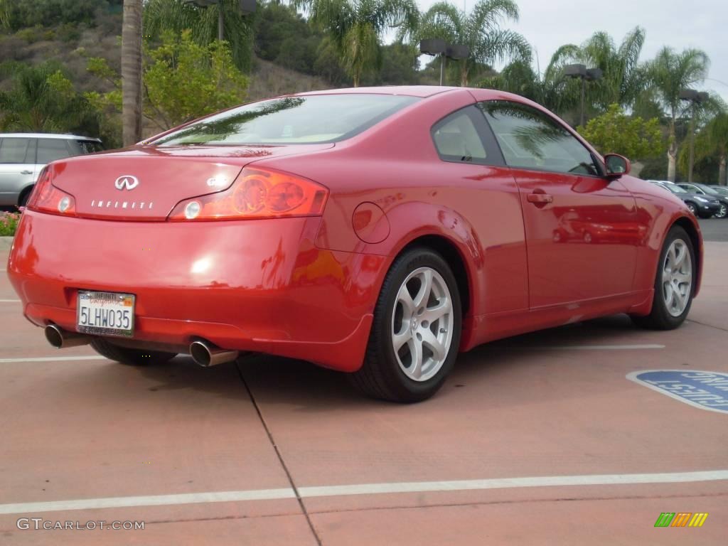 2005 G 35 Coupe - Laser Red / Wheat photo #5