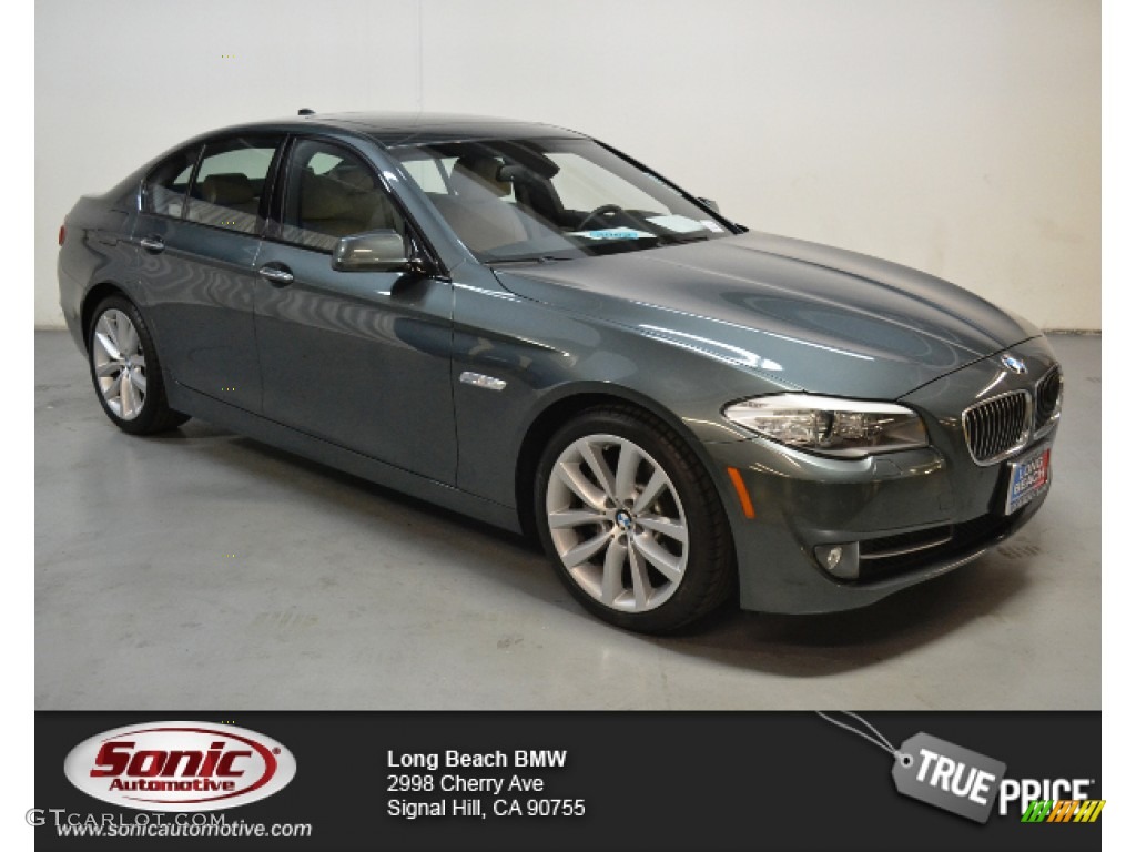 2012 5 Series 535i Sedan - Tasman Green Metallic / Oyster/Black photo #1