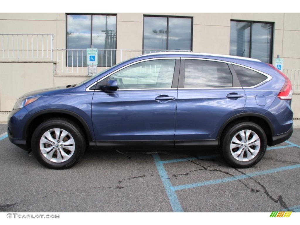 2014 CR-V EX-L AWD - Twilight Blue Metallic / Gray photo #8