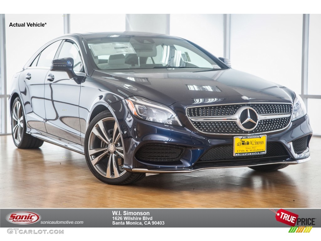 2015 CLS 400 Coupe - Lunar Blue Metallic / Porcelain/Black photo #1