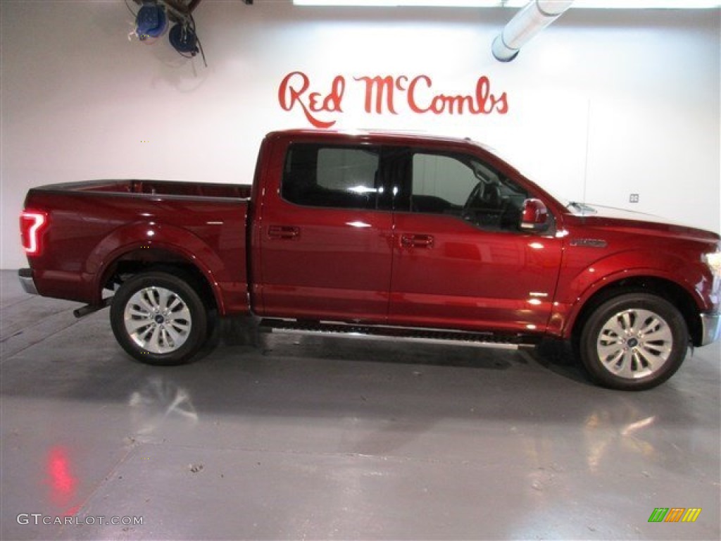 2015 F150 Lariat SuperCrew - Ruby Red Metallic / Black photo #8