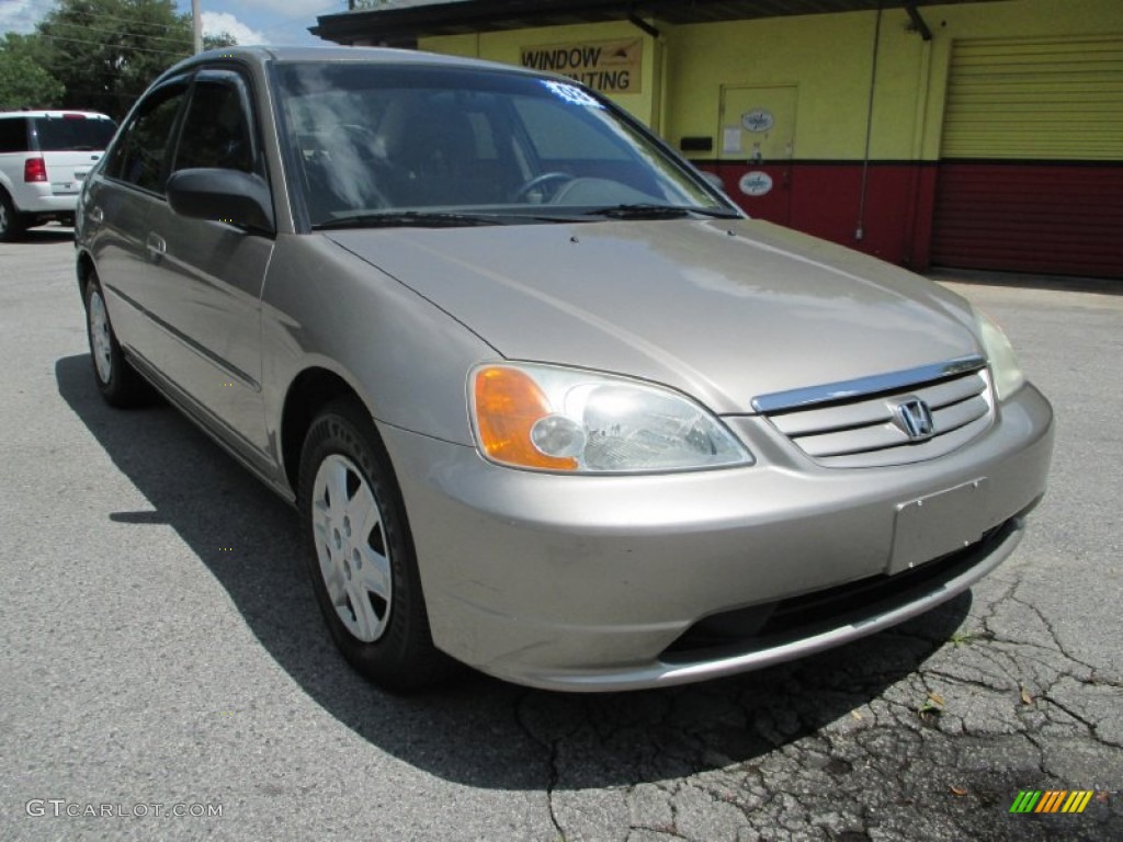 2003 Civic LX Sedan - Shoreline Mist Metallic / Ivory photo #1