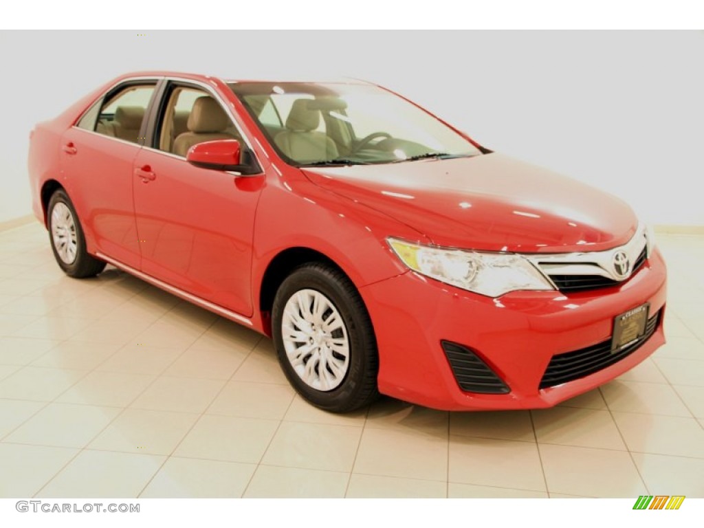 2013 Camry LE - Barcelona Red Metallic / Ivory photo #1
