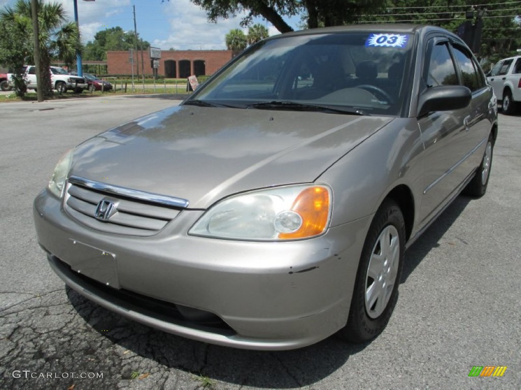 Shoreline Mist Metallic 2003 Honda Civic LX Sedan Exterior Photo #103949148