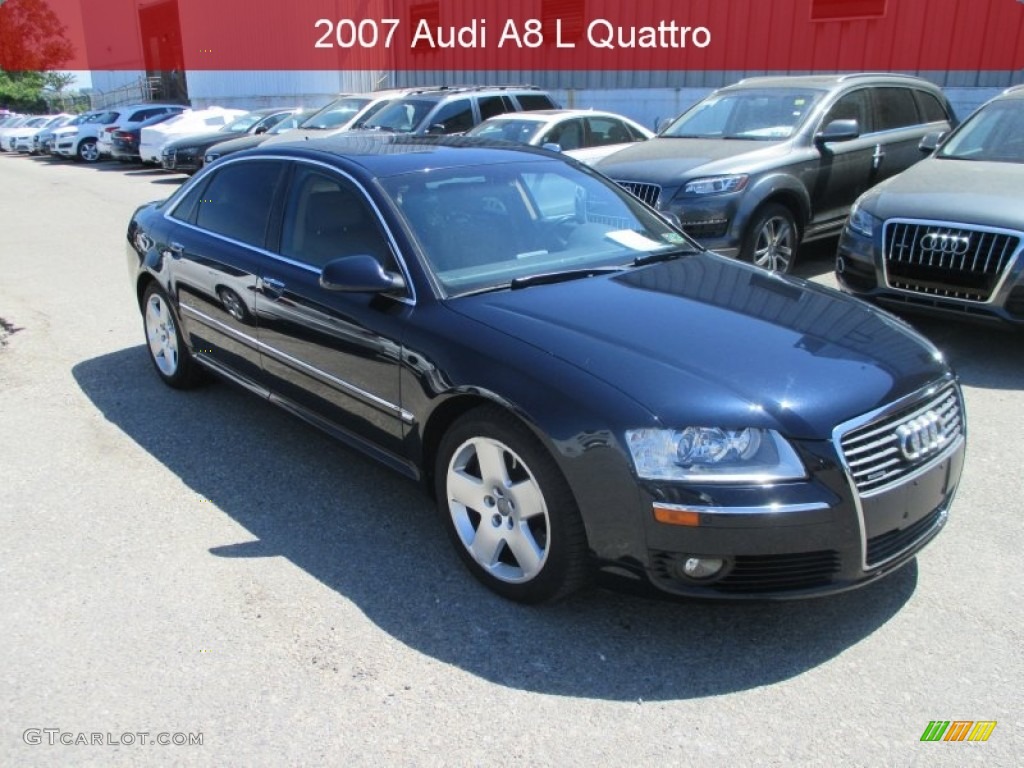 2007 A8 L 4.2 quattro - Night Blue Pearl Effect / Black/Amaretto photo #1
