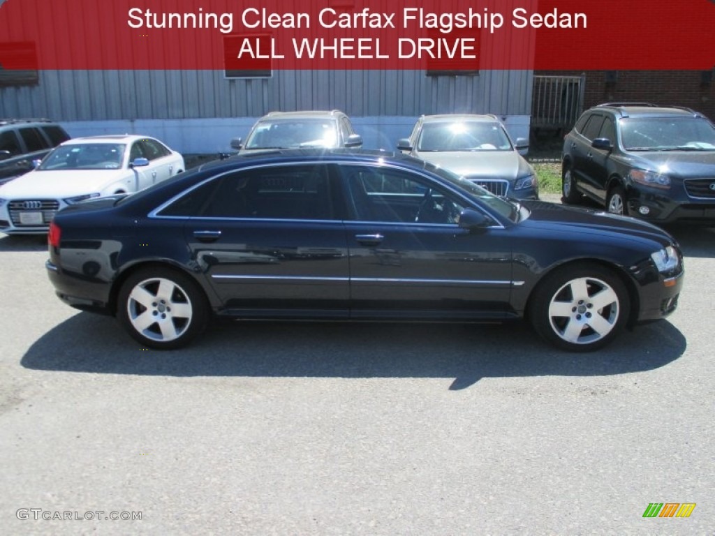 2007 A8 L 4.2 quattro - Night Blue Pearl Effect / Black/Amaretto photo #2
