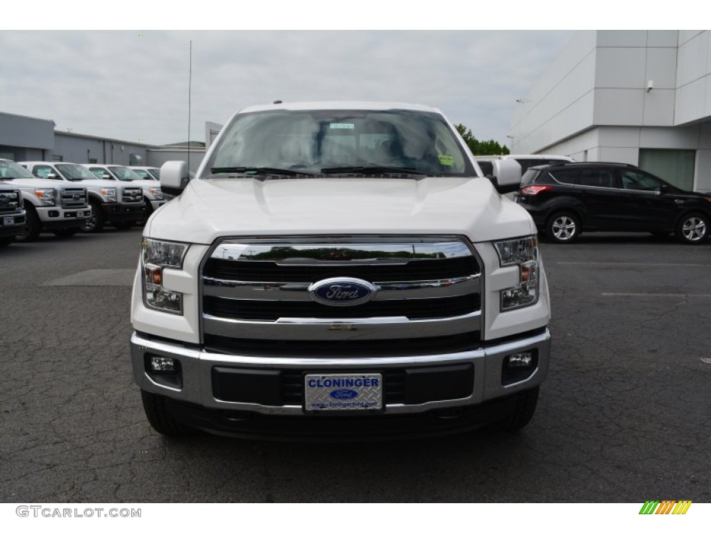 2015 F150 Lariat SuperCrew 4x4 - White Platinum Tricoat / Medium Light Camel photo #4