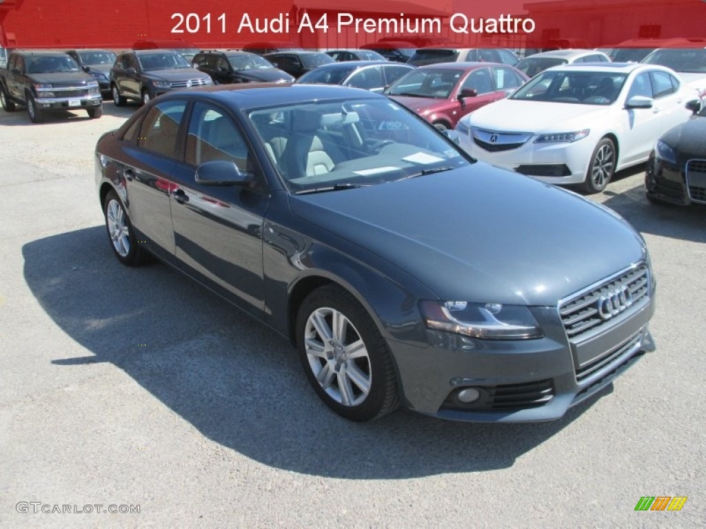 2011 A4 2.0T quattro Sedan - Meteor Grey Pearl / Light Gray photo #1