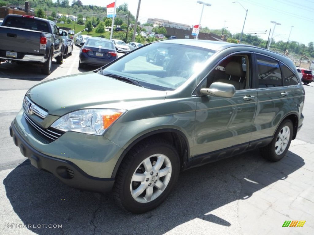 2008 CR-V EX-L 4WD - Green Tea Metallic / Ivory photo #6