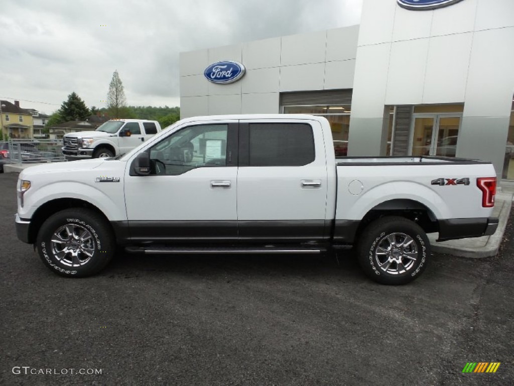 2015 F150 XLT SuperCrew 4x4 - Oxford White / Medium Earth Gray photo #2