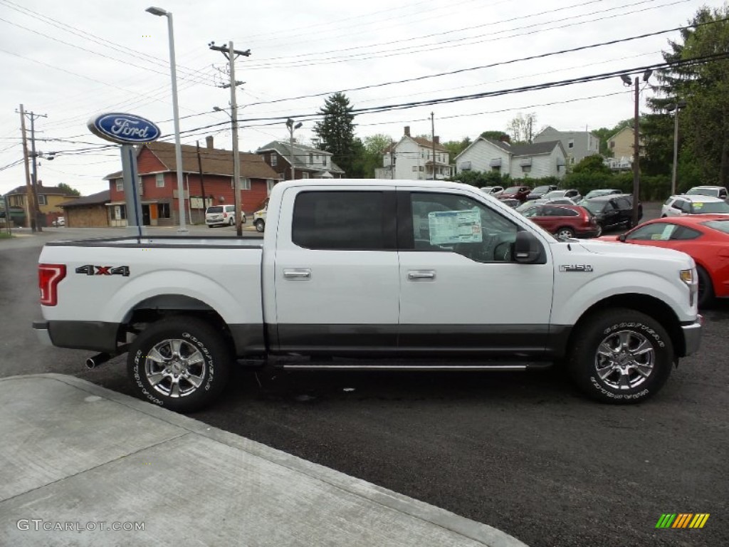 2015 F150 XLT SuperCrew 4x4 - Oxford White / Medium Earth Gray photo #7